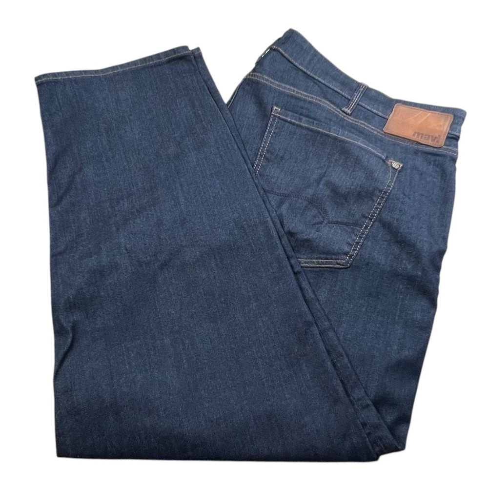 Mavi Mens 48X30 Zach Straight Leg Dark Wash Denim Jeans 5 Pocket Stretch